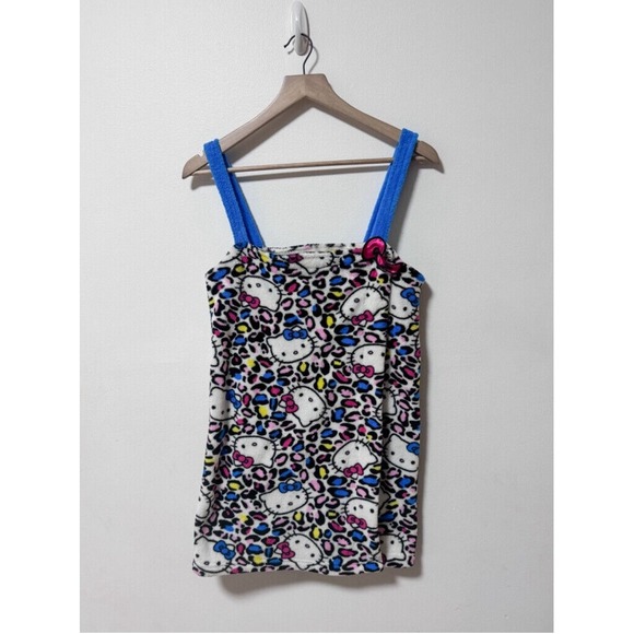 Hello Kitty Womens Wrap Around Leopard Print Fleece Sleepwear Sz‎ M - Picture 1 of 10